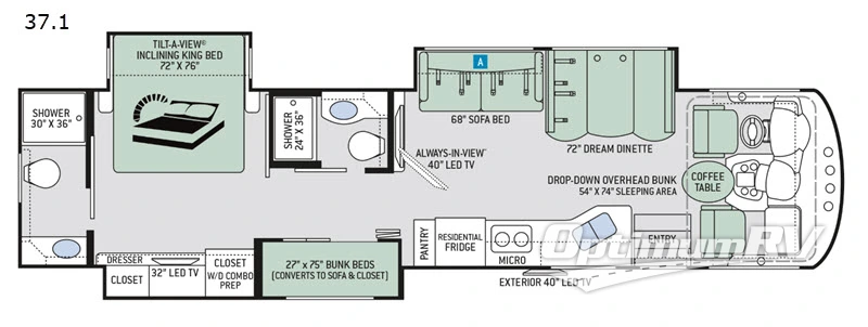 2019 Thor Miramar 37.1 Floorplan Photo