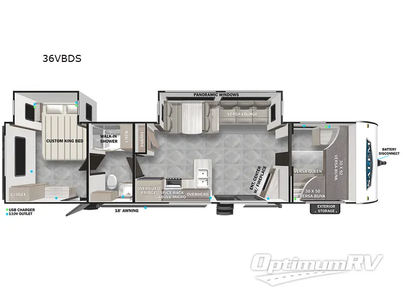 2023 Forest River Salem 36VBDS RV Floorplan Photo