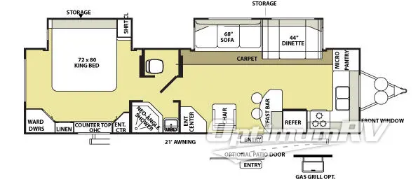 2008 Forest River Wildwood LA 292FKDS Floorplan Photo