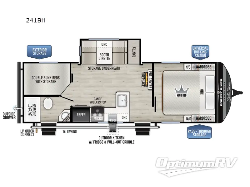 2026 East To West Della Terra 241BH RV Floorplan Photo