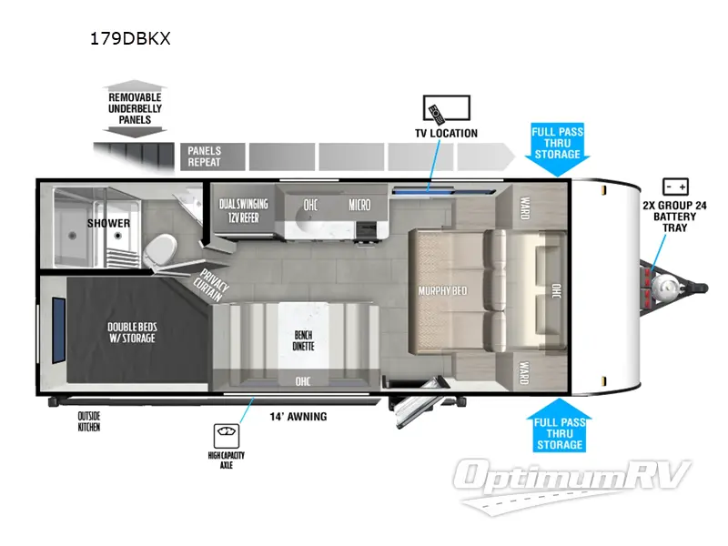 2024 Forest River Salem FSX 179DBKX RV Floorplan Photo