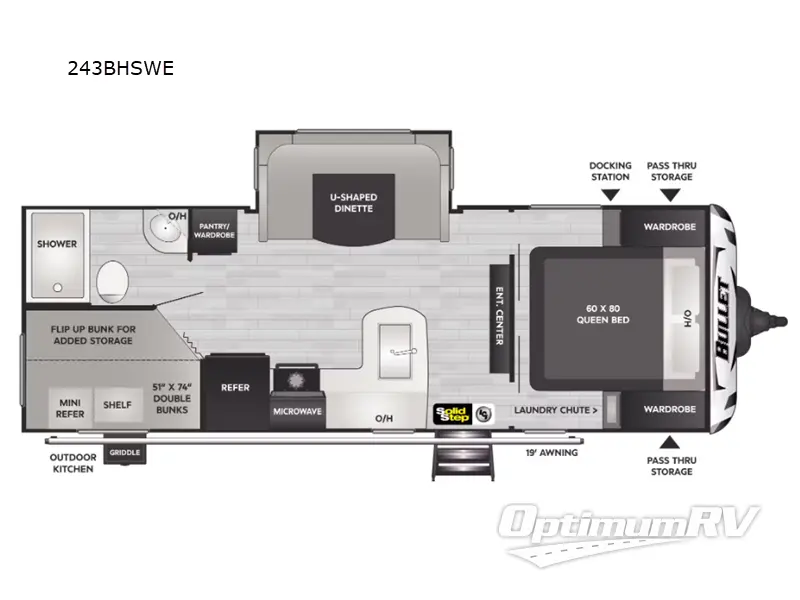 2024 Keystone Bullet 243BHSWE Floorplan Photo