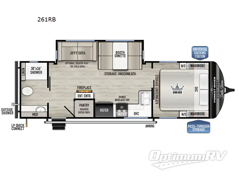 2026 East To West Della Terra 261RB RV Floorplan Photo