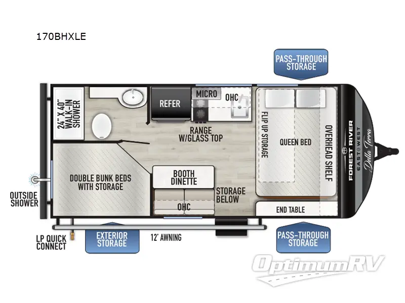 2026 East To West Della Terra LE 170BHXLE RV Floorplan Photo