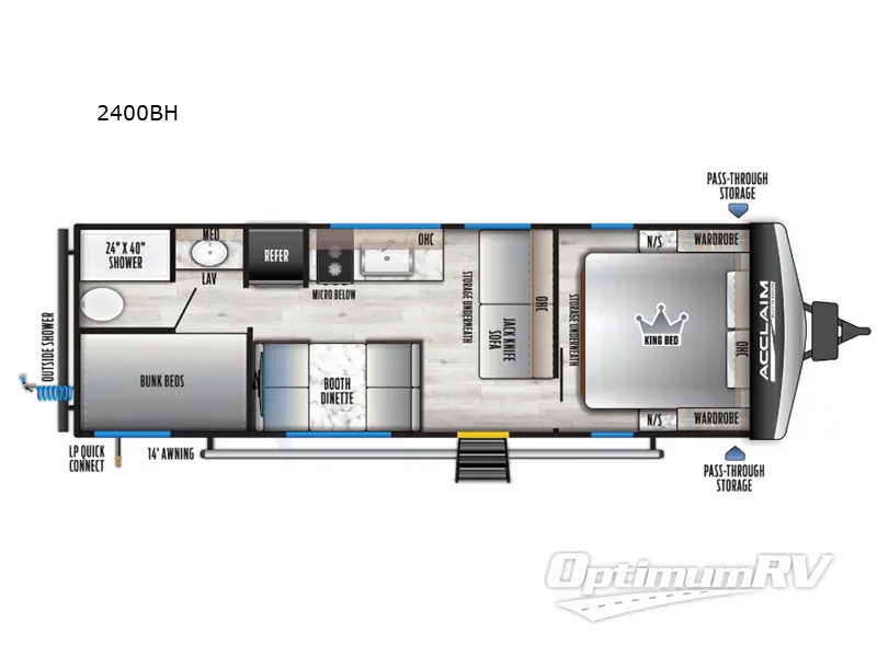2026 East To West Acclaim 2400BH RV Floorplan Photo