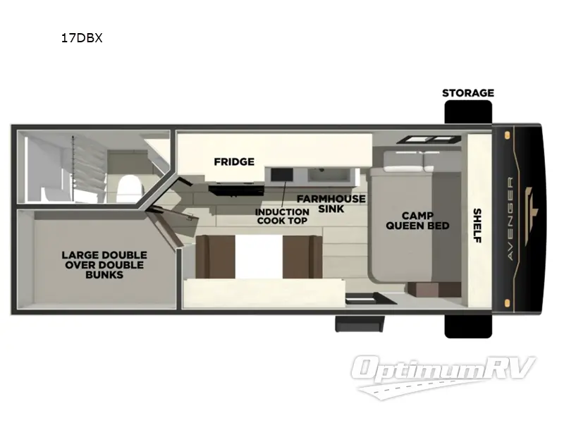 2027 Forest River Avenger LT 17DBX Floorplan Photo