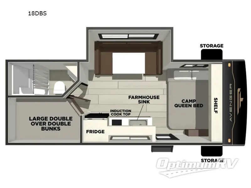 2027 Forest River Avenger LT 18DBS Floorplan Photo