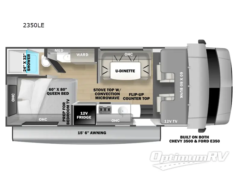 2025 Forest River Sunseeker LE 2350ALEF Ford RV Floorplan Photo