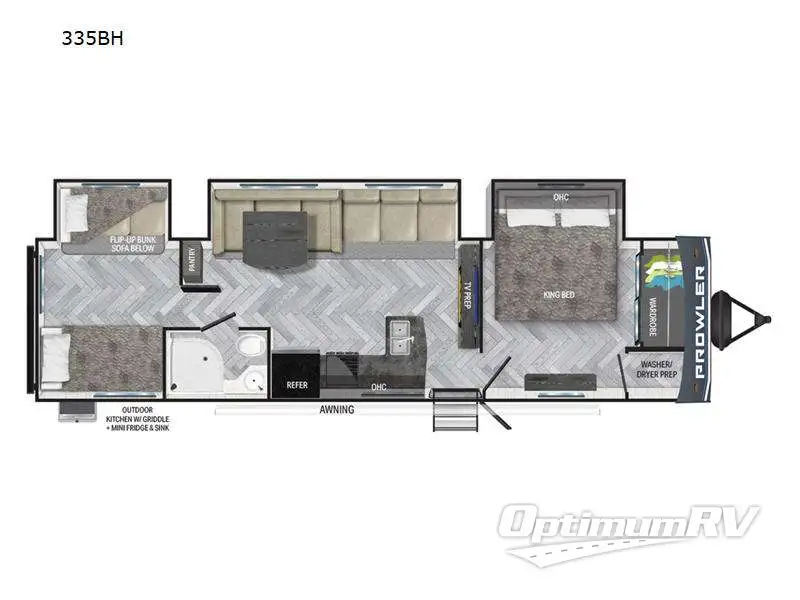 2023 Heartland Prowler 335BH Floorplan Photo