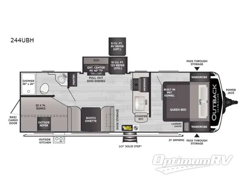 2021 Keystone Outback Ultra Lite 244UBH Floorplan Photo