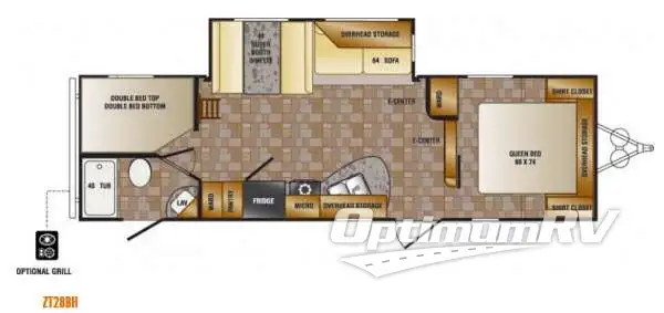 2014 CrossRoads Zinger ZT28BH RV Floorplan Photo
