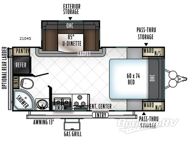 2018 Forest River Rockwood Mini Lite 2104S Floorplan Photo
