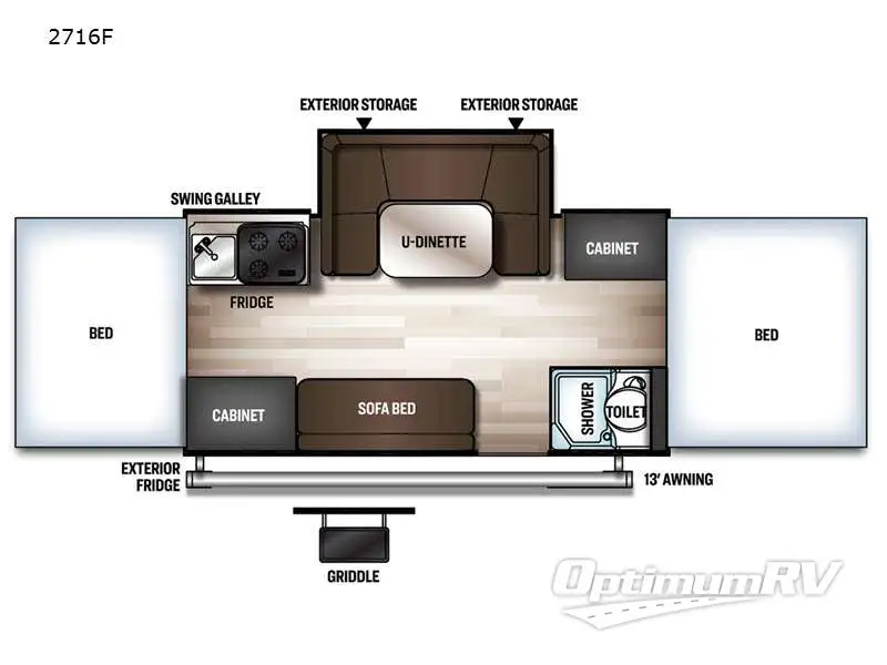 2021 Forest River Rockwood Freedom Series 2716F RV Floorplan Photo