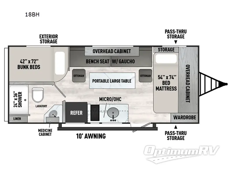 2025 Forest River Viking 4K Series 18BH Floorplan Photo