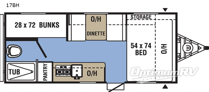 2019 Coachmen Clipper Ultra-Lite 17BH Floorplan Photo