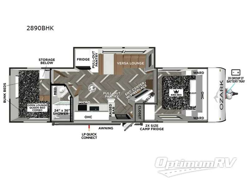 2026 Forest River Ozark 2890BHK Floorplan Photo
