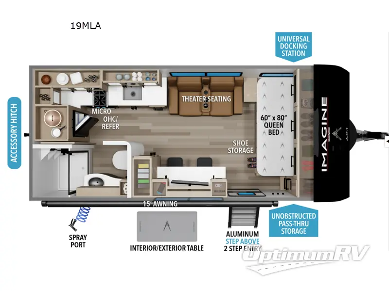 2026 Grand Design Imagine AIM 19MLA RV Floorplan Photo
