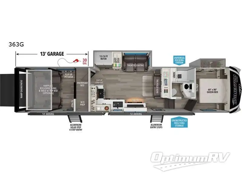 2027 Grand Design Momentum G-Class 363G RV Floorplan Photo