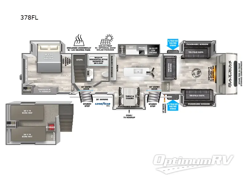 2024 Forest River Salem Hemisphere 378FL RV Floorplan Photo