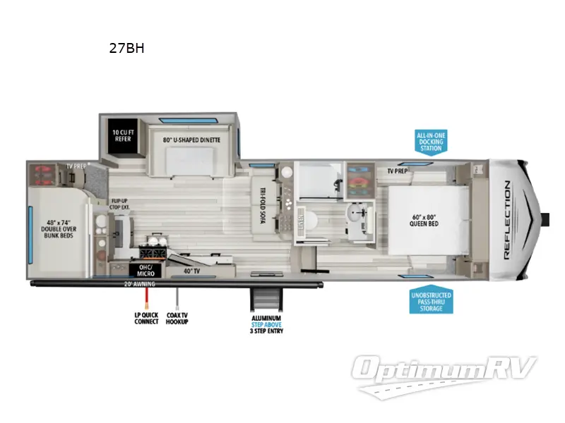 2026 Grand Design Reflection 100 Series 27BH RV Floorplan Photo