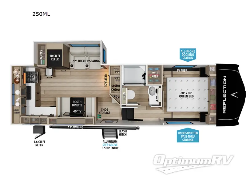 2026 Grand Design Reflection 150 Series 250ML RV Floorplan Photo
