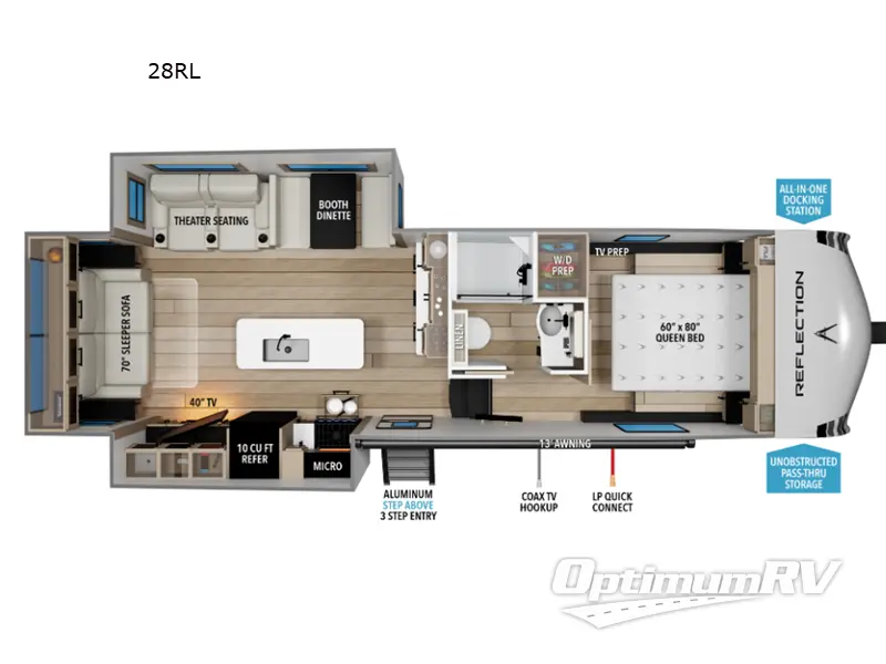2027 Grand Design Reflection 100 Series 28RL Floorplan Photo