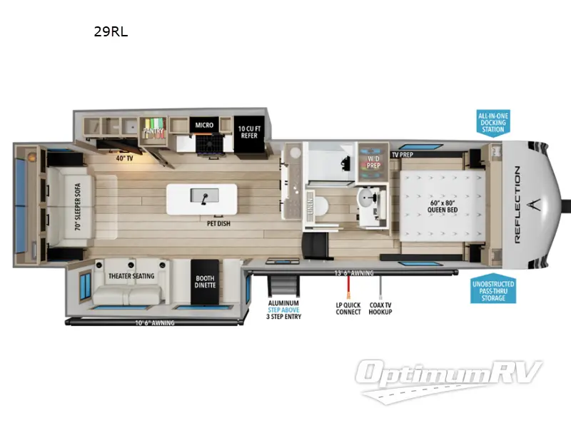 2027 Grand Design Reflection 100 Series 29RL RV Floorplan Photo