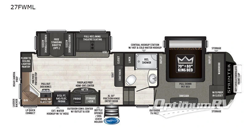 2020 Keystone Sprinter Campfire Edition 27FWML Floorplan Photo