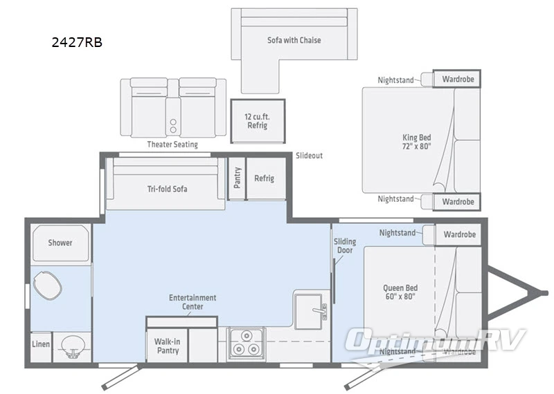 2020 Winnebago Towables Voyage 2427RB Floorplan Photo