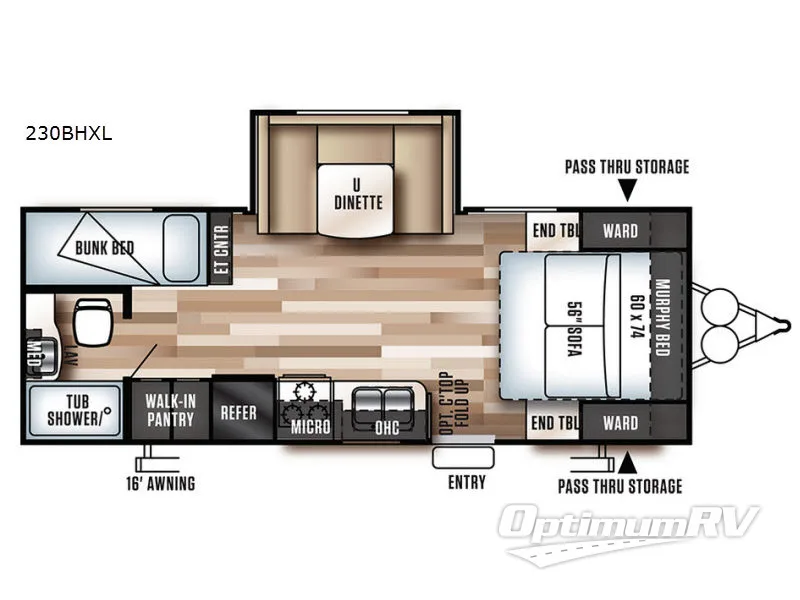 2017 Forest River Wildwood X-Lite 230BHXL Floorplan Photo