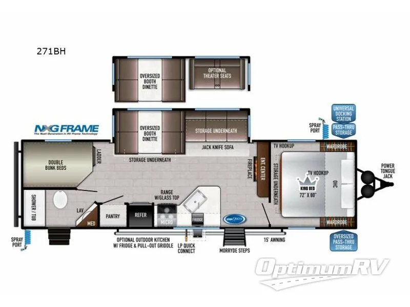 2021 East To West Della Terra 271BH RV Floorplan Photo