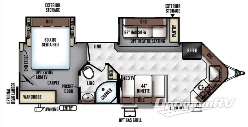 2016 Forest River Flagstaff Super Lite 26VFKS Floorplan Photo
