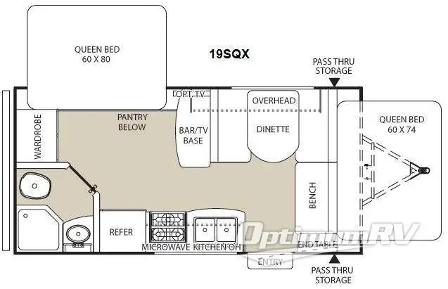 2012 Coachmen Freedom Express LTZ 19SQX RV Floorplan Photo