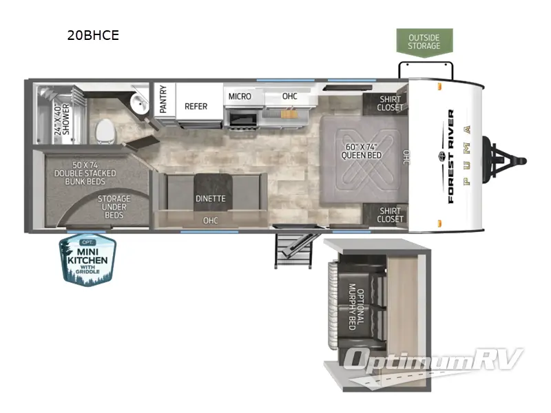 2026 Palomino Puma Camping Edition 20BHCE RV Floorplan Photo