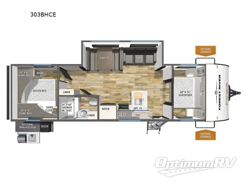 2026 Forest River Puma Camping Edition 303BHCE RV Floorplan Photo