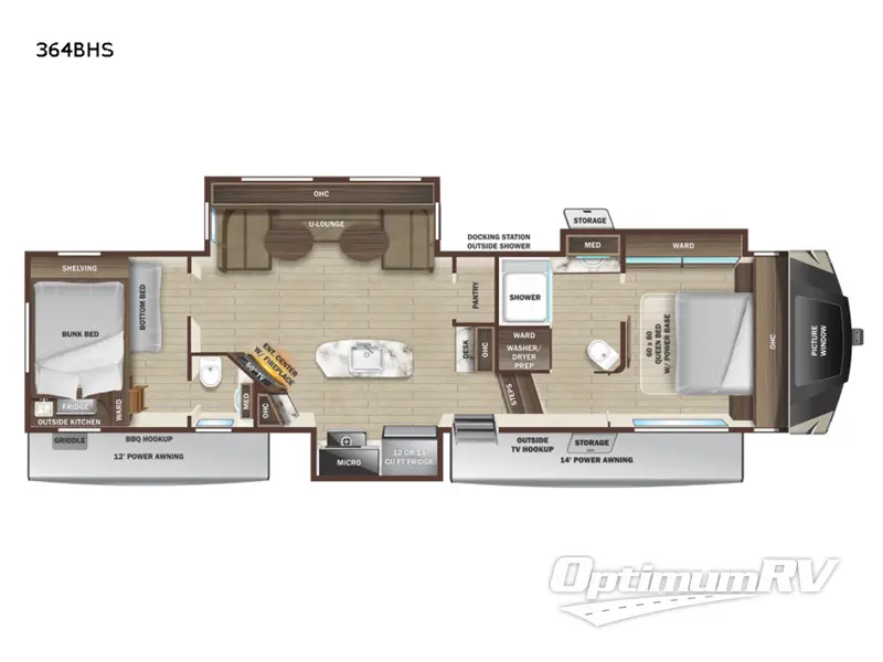 2022 Highland Ridge Mesa Ridge XLT MF364BHS RV Floorplan Photo