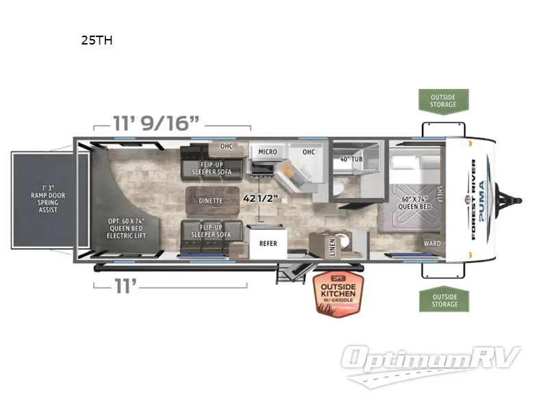 2026 Forest River Puma Ambush 25TH RV Floorplan Photo