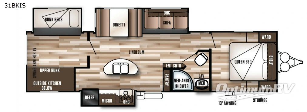 2018 Forest River Wildwood 31BKIS RV Floorplan Photo