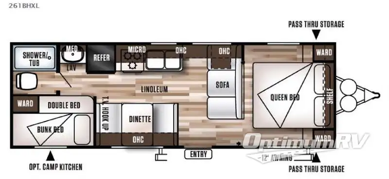 2016 Forest River Wildwood X-Lite 261BHXL Floorplan Photo