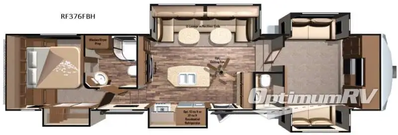 2016 Highland Ridge Open Range Roamer RF376FBH RV Floorplan Photo