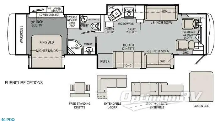 2013 Holiday Rambler Ambassador 40PDQ Floorplan Photo