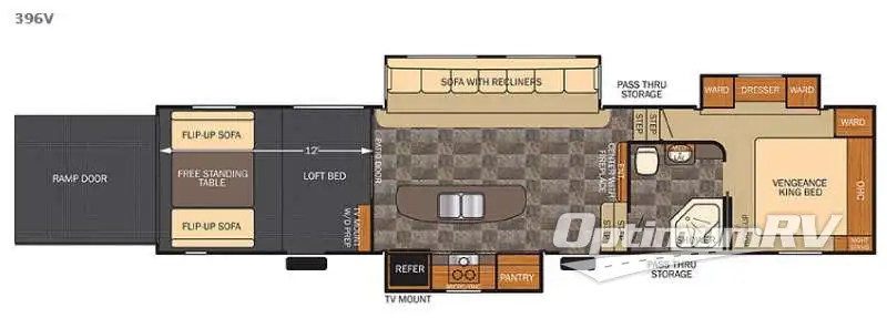 2015 Forest River Vengeance 396V Floorplan Photo
