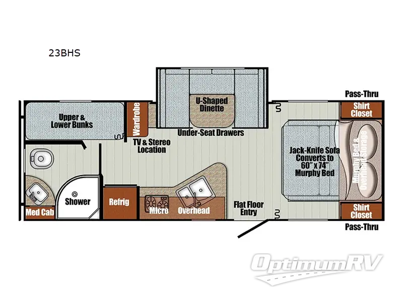 2023 Gulf Stream Vintage Cruiser 23BHS Floorplan Photo