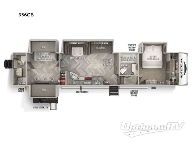 2021 Forest River Salem Hemisphere 356QB RV Floorplan Photo