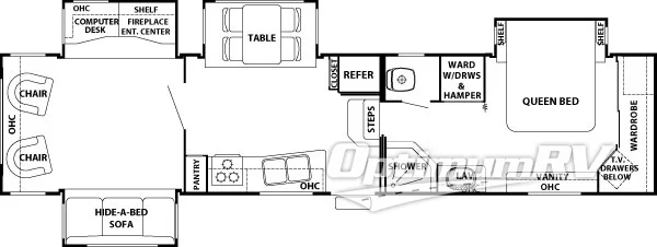 2005 Forest River Cedar Creek 37RDQS Floorplan Photo