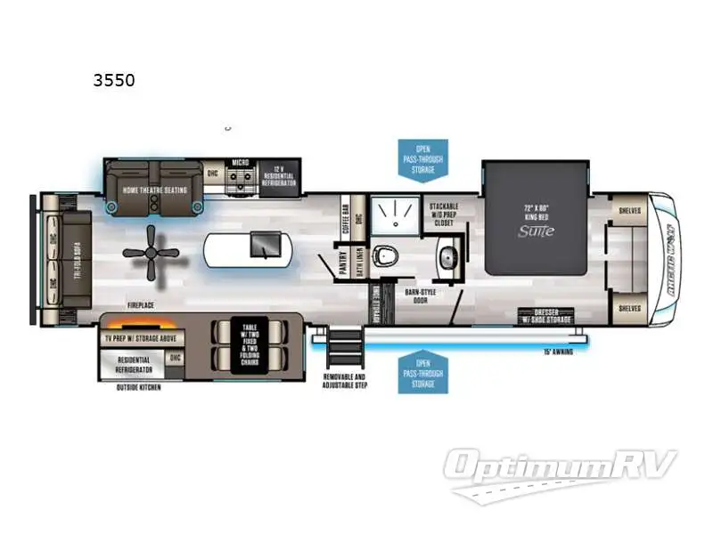 2021 Forest River Cherokee Arctic Wolf Suite 3550 Floorplan Photo