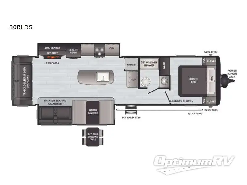 2021 Keystone Hideout 30RLDS Floorplan Photo