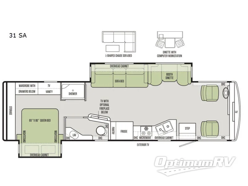 2017 Tiffin Allegro 31 SA Floorplan Photo