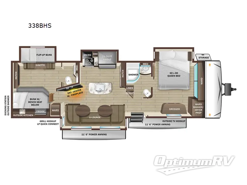 2023 Highland Ridge Open Range 338BHS Floorplan Photo