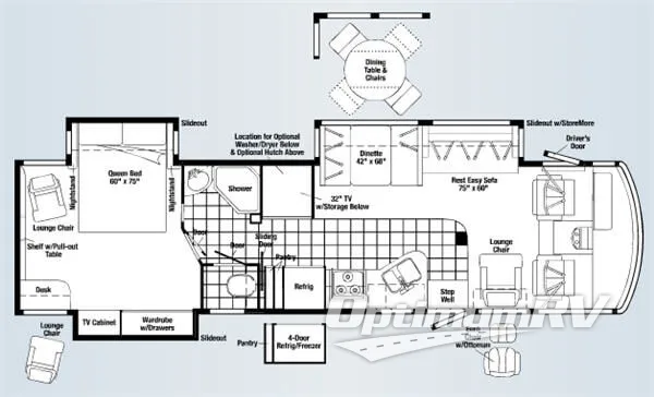 2008 Winnebago Adventurer 37B Floorplan Photo